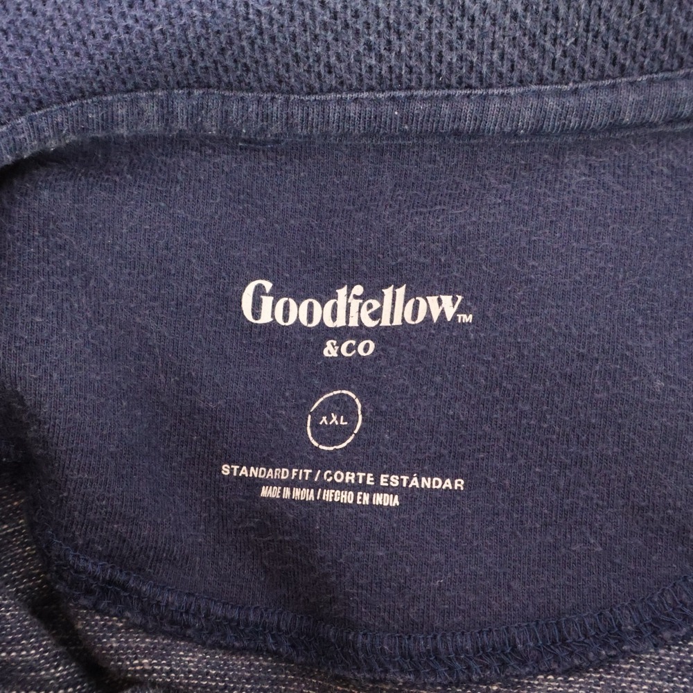 Goodfellow & Co. Polo Golf Shirt Mens Sz XXL Blue Heathered Cotton Standard Fit - Picture 7 of 8